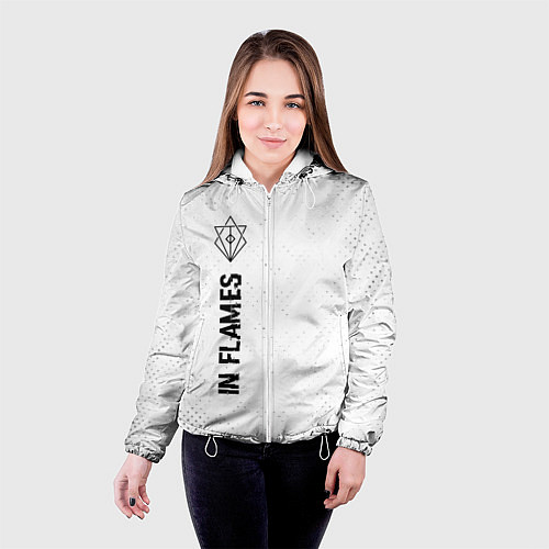 Женская куртка In Flames glitch на светлом фоне: по-вертикали / 3D-Белый – фото 4