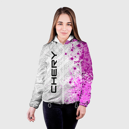 Женская куртка Chery pro racing: по-вертикали / 3D-Белый – фото 4