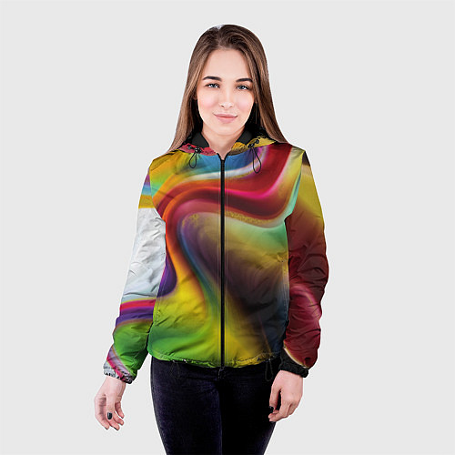 Женская куртка Rainbow waves / 3D-Черный – фото 4