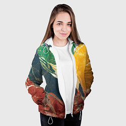 Куртка с капюшоном женская Мраморная радуга, цвет: 3D-белый — фото 2