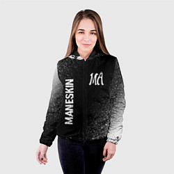 Куртка с капюшоном женская Maneskin glitch на темном фоне: надпись, символ, цвет: 3D-черный — фото 2