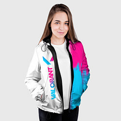 Куртка с капюшоном женская Valorant neon gradient style: по-вертикали, цвет: 3D-черный — фото 2