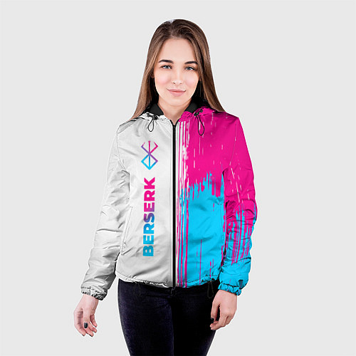 Женская куртка Berserk neon gradient style: по-вертикали / 3D-Черный – фото 4