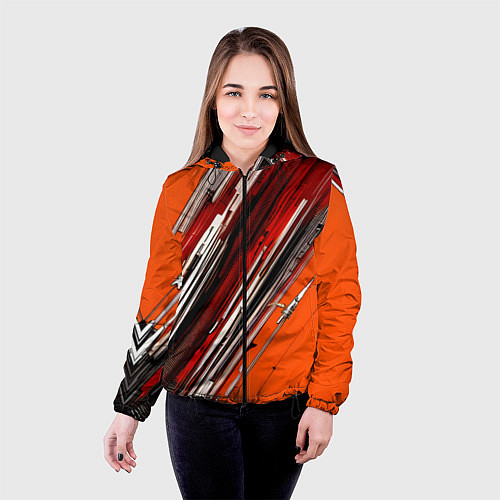 Женская куртка Киберпанк модерн линии / 3D-Черный – фото 4