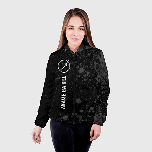 Женская куртка Akame ga Kill glitch на темном фоне: по-вертикали / 3D-Черный – фото 4