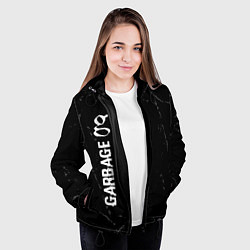 Куртка с капюшоном женская Garbage glitch на темном фоне: по-вертикали, цвет: 3D-черный — фото 2