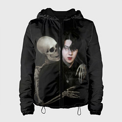 Куртка с капюшоном женская Сехун со скелетом, цвет: 3D-черный