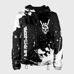 Женская куртка Die Antwoord и рок символ на темном фоне