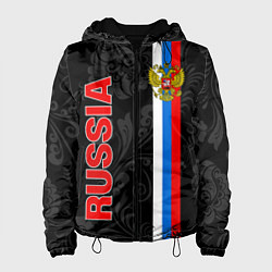 Куртка с капюшоном женская Russia black style, цвет: 3D-черный