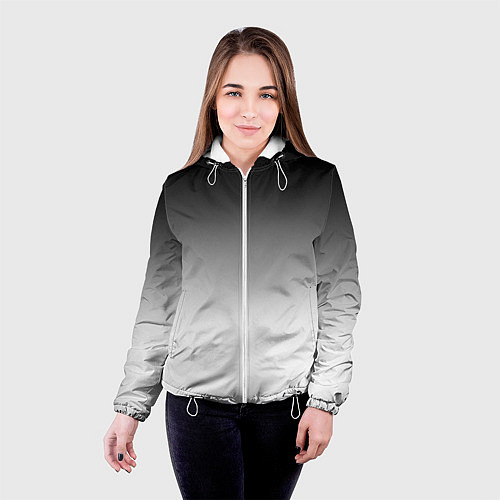 Женская куртка Black and white gradient / 3D-Белый – фото 4
