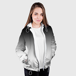 Куртка с капюшоном женская Black and white gradient, цвет: 3D-белый — фото 2