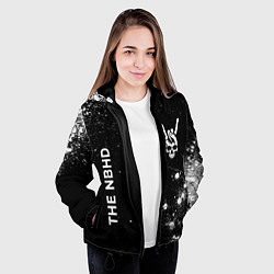 Куртка с капюшоном женская The Neighbourhood и рок символ на темном фоне, цвет: 3D-черный — фото 2