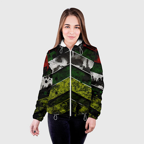 Женская куртка Абстрактные камуфляж / 3D-Белый – фото 4