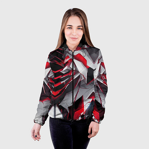 Женская куртка Кибернетические рёбра / 3D-Черный – фото 4