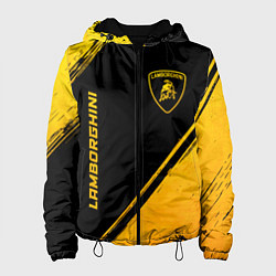 Женская куртка Lamborghini - gold gradient: надпись, символ
