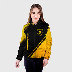 Куртка с капюшоном женская Lamborghini - gold gradient: надпись, символ, цвет: 3D-черный — фото 2