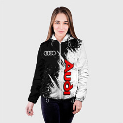 Куртка с капюшоном женская Ауди - белые потертости, цвет: 3D-белый — фото 2