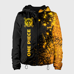 Куртка с капюшоном женская One Piece - gold gradient: по-вертикали, цвет: 3D-черный