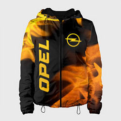Куртка с капюшоном женская Opel - gold gradient: надпись, символ, цвет: 3D-черный