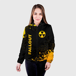 Куртка с капюшоном женская Fallout - gold gradient: надпись, символ, цвет: 3D-черный — фото 2