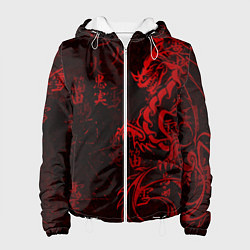 Женская куртка Красный дракон - иероглифы