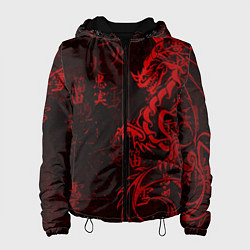 Женская куртка Красный дракон - иероглифы