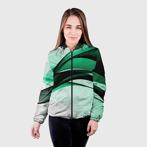 Женская куртка White green black / 3D-Черный – фото 4