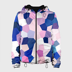 Куртка с капюшоном женская Мозаика абстракция, цвет: 3D-черный