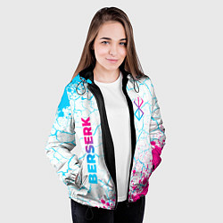 Куртка с капюшоном женская Berserk neon gradient style: надпись, символ, цвет: 3D-черный — фото 2