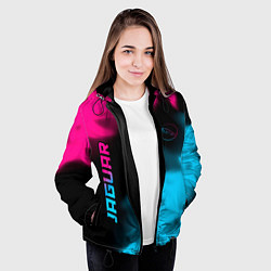 Куртка с капюшоном женская Jaguar - neon gradient: надпись, символ, цвет: 3D-черный — фото 2