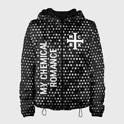 Куртка с капюшоном женская My Chemical Romance glitch на темном фоне: надпись, цвет: 3D-черный