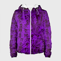 Женская куртка Неоновый дракон - иероглифы