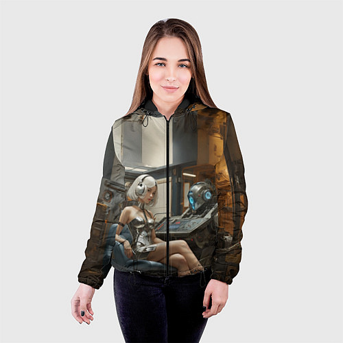 Женская куртка Девушка оператор / 3D-Черный – фото 4