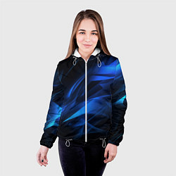 Куртка с капюшоном женская Black blue texture, цвет: 3D-белый — фото 2