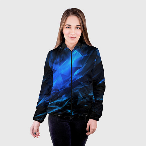Женская куртка Blue black background / 3D-Черный – фото 4
