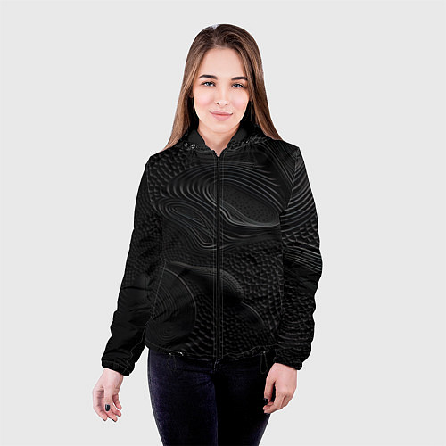 Женская куртка Black texture / 3D-Черный – фото 4