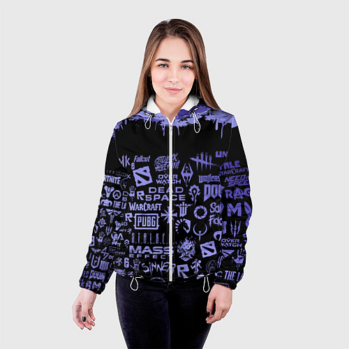 Женская куртка Games pattern / 3D-Белый – фото 4