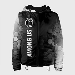 Куртка с капюшоном женская Among Us glitch на темном фоне: по-вертикали, цвет: 3D-черный