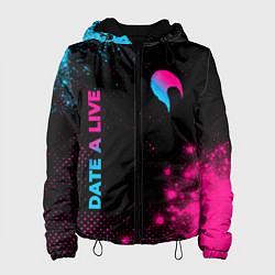 Куртка с капюшоном женская Date A Live - neon gradient: надпись, символ, цвет: 3D-черный
