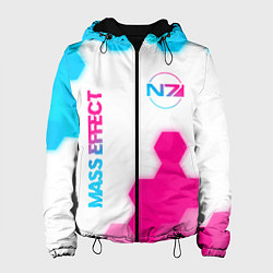 Женская куртка Mass Effect neon gradient style: надпись, символ