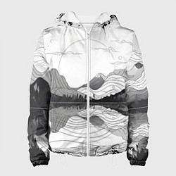 Женская куртка Минималистичный пейзаж чб