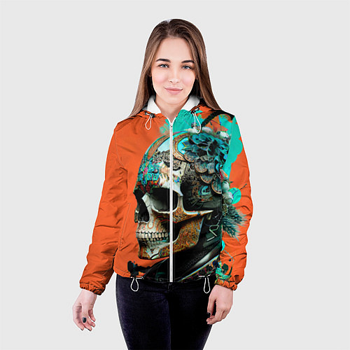 Женская куртка Art skull - irezumi - Japan / 3D-Белый – фото 4