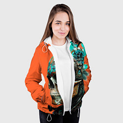 Куртка с капюшоном женская Art skull - irezumi - Japan, цвет: 3D-белый — фото 2