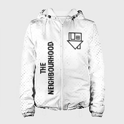 Женская куртка The Neighbourhood glitch на светлом фоне: надпись,