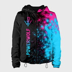 Куртка с капюшоном женская Powerwolf - neon gradient: по-вертикали, цвет: 3D-черный