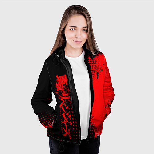 Женская куртка Группировка Вальхалла - Tokyo revengers / 3D-Черный – фото 3