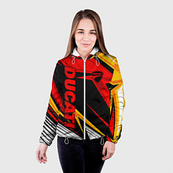 Куртка с капюшоном женская Ducati - red uniform, цвет: 3D-белый — фото 2