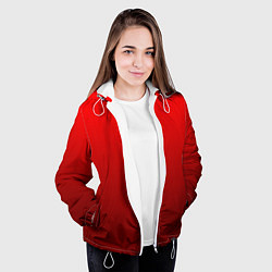 Куртка с капюшоном женская Градиент красный тёмный, цвет: 3D-белый — фото 2