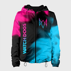 Женская куртка Watch Dogs - neon gradient: надпись, символ