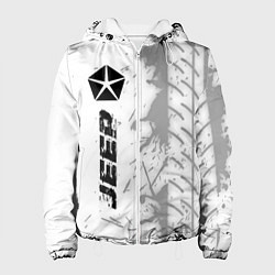 Женская куртка Jeep speed на светлом фоне со следами шин: по-верт